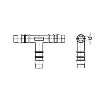 T-stykke plast Ø 19 mm